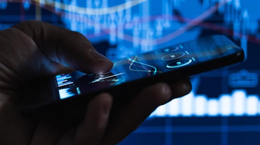 user accessing data analytics on mobile phone