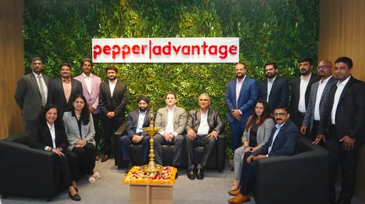 Pepper Advantage India executives sit with the visiting Group CEO during the Global Tech Hub opening