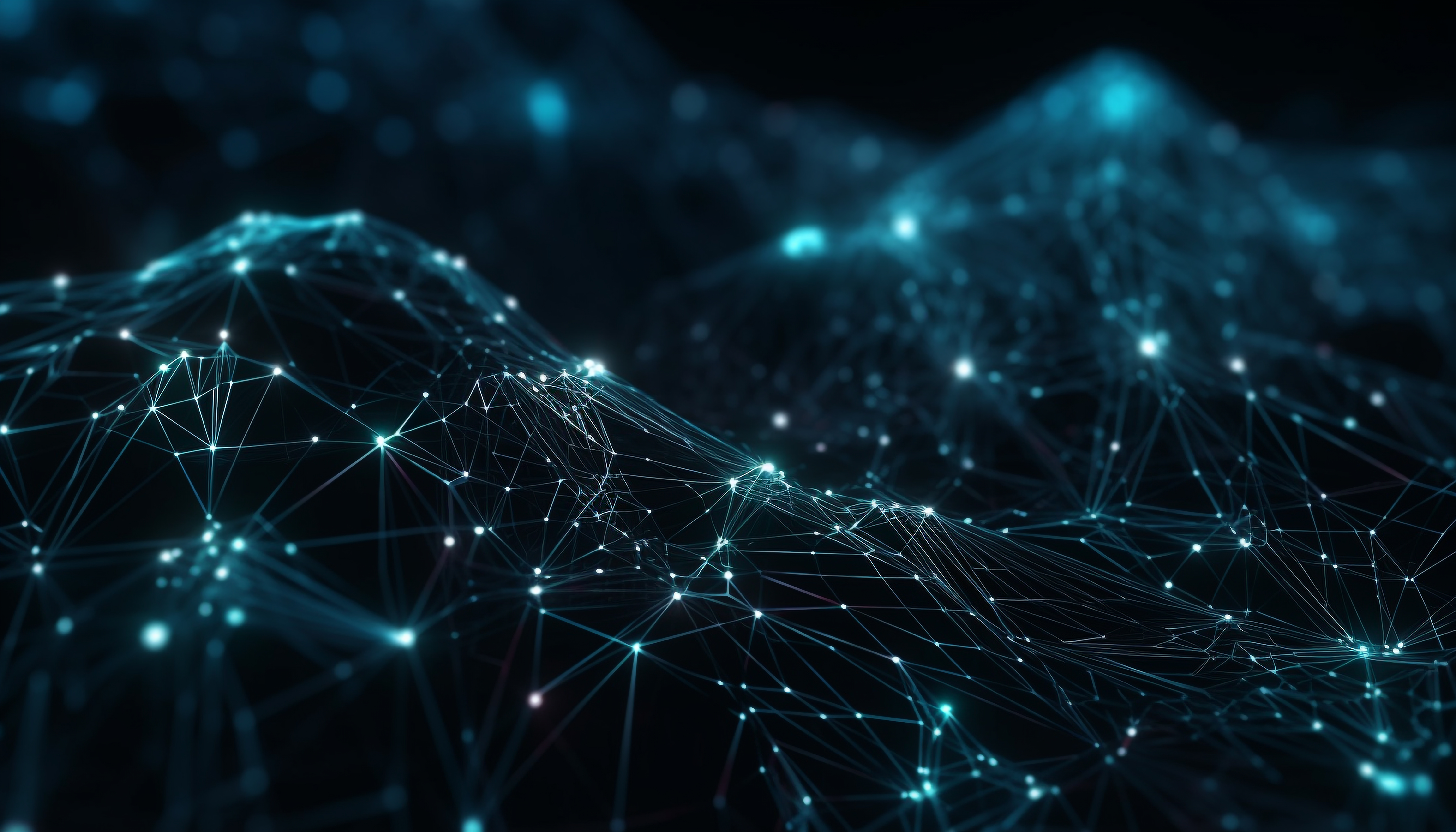 Futuristic data visualization showing technology-driven credit management, risk intelligence, and financial solutions, with a transparent chevron pointing right overlaid.