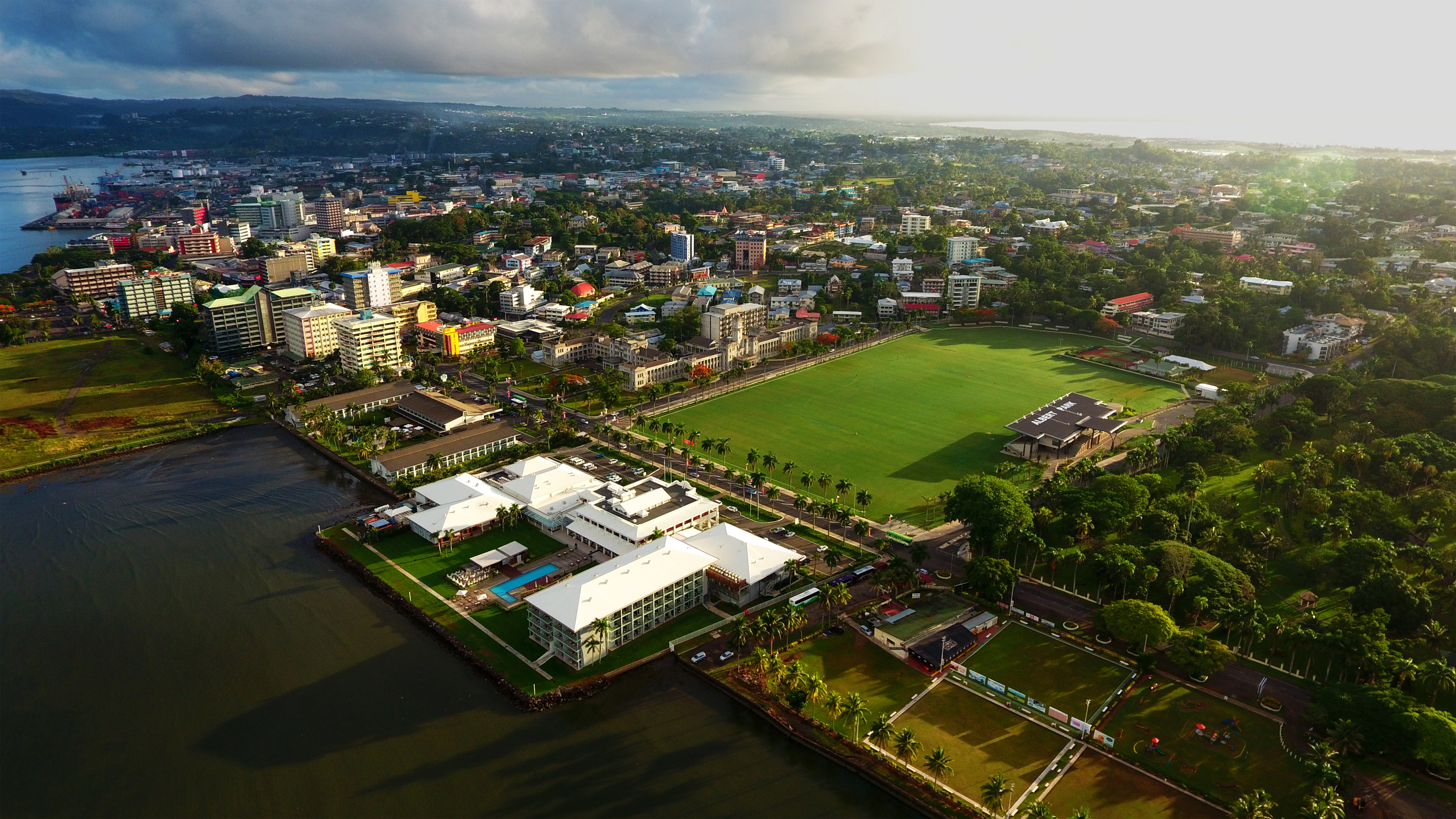 Aerial view of Suva city ,Fiji