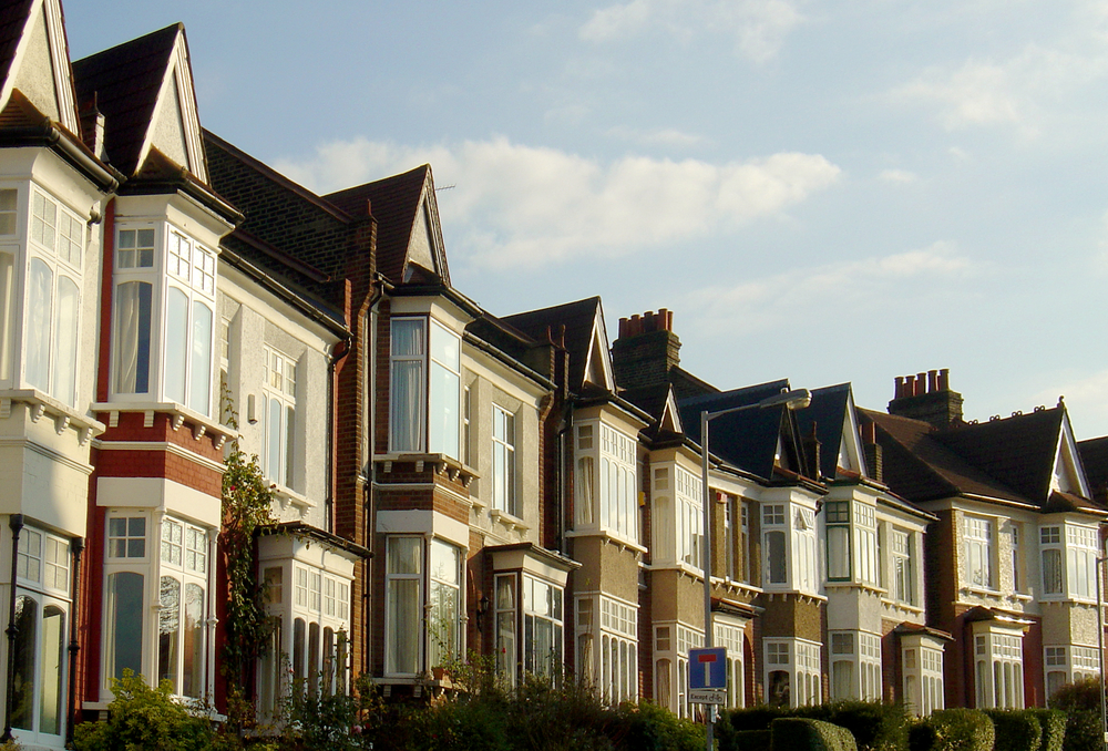 Row of houses in the UK