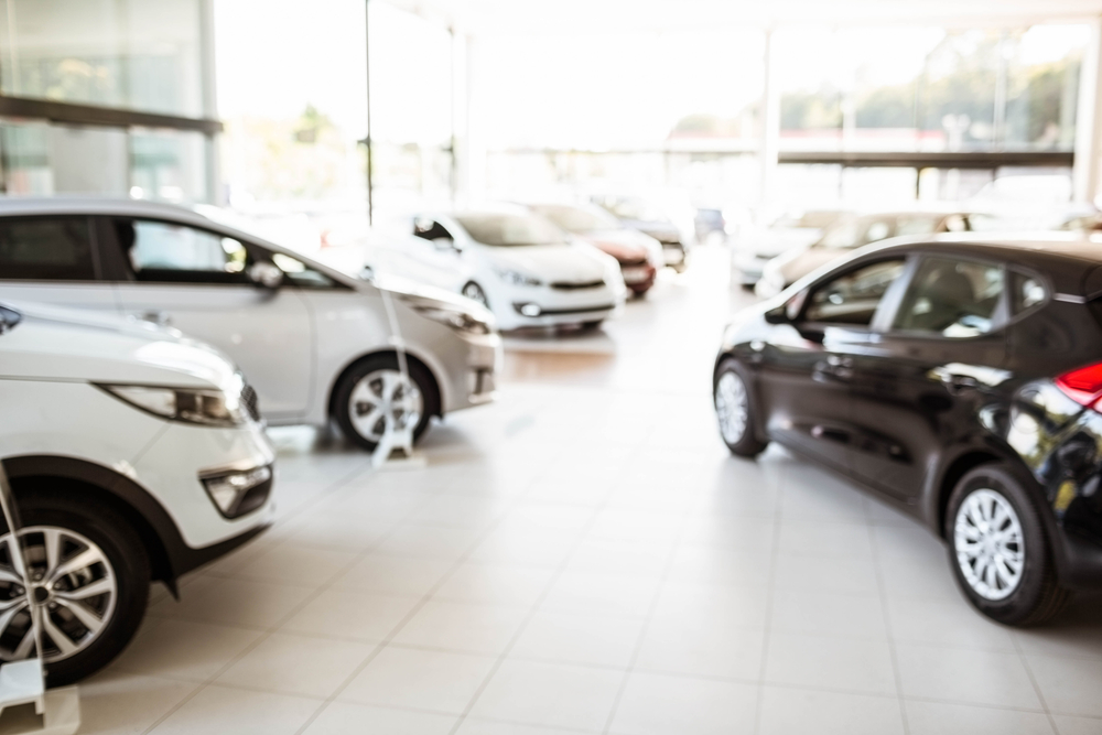 Cars in a showroom